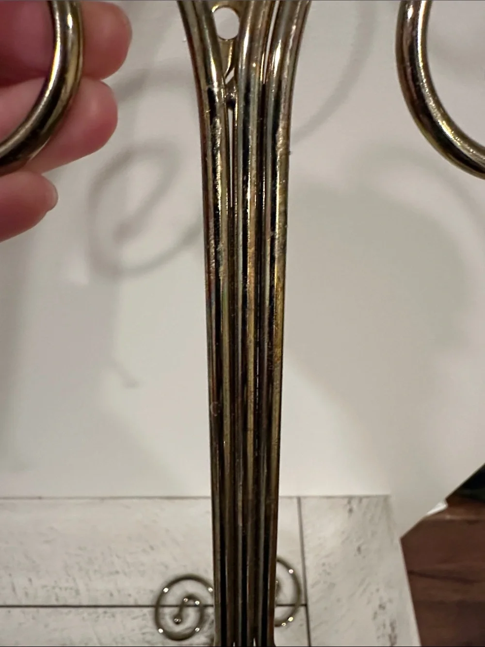 Home Interiors Wall-Mount Scroll Candle Holders in Antique Brass